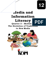 Media and Information Literacy: Quarter 3 - Module 2: The Evolution of Traditional To New Media