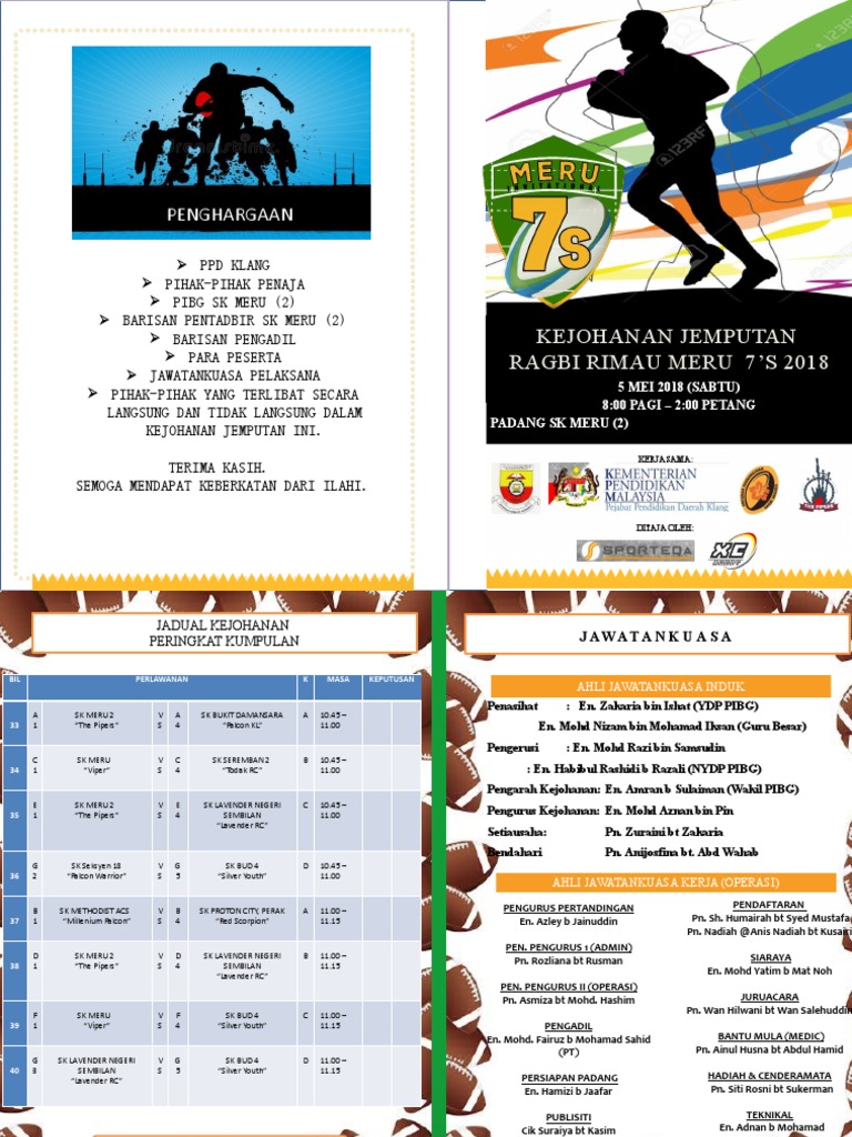 Buku Program Kejohanan Ragbi Rimau SK Meru | PDF