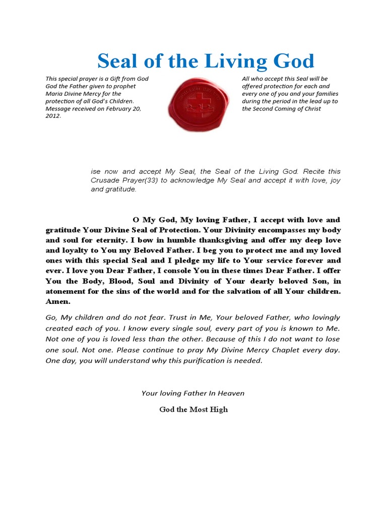 Divine Seal of Protection Prayer | PDF