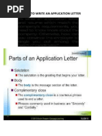 How To Write An Application Letter