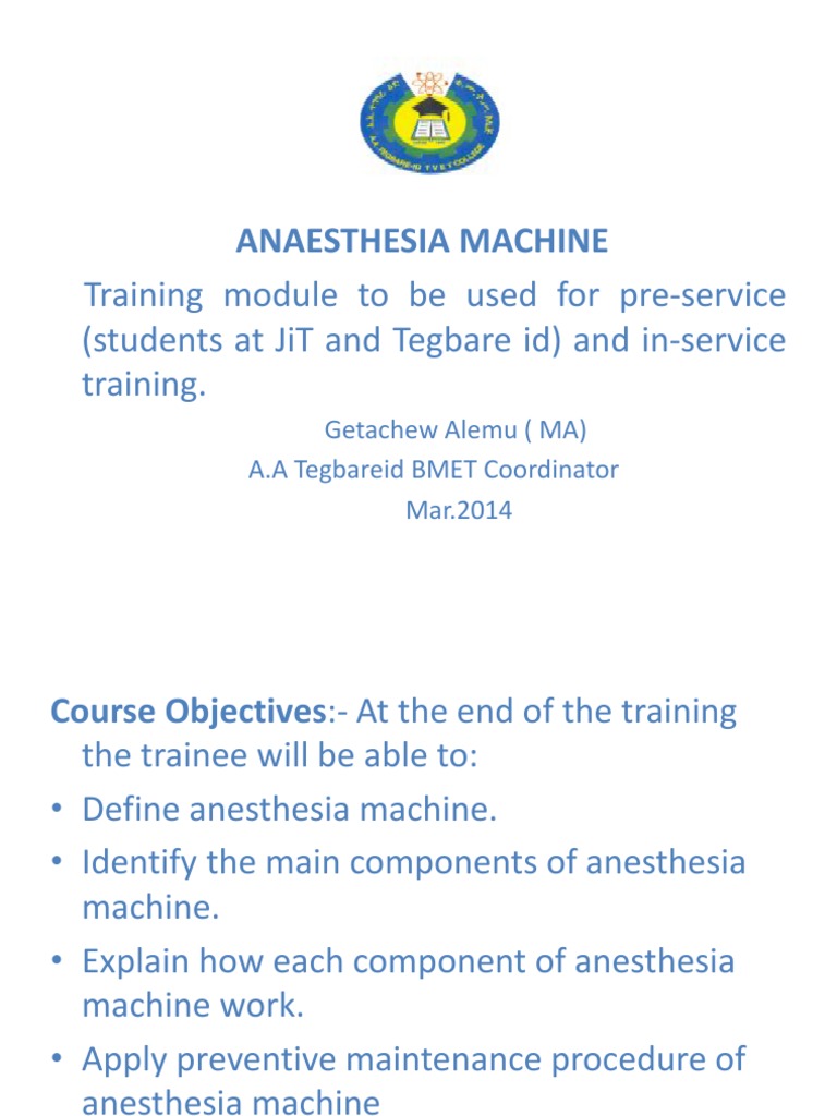 7-Anesthetic Machine | PDF | Breathing | Anesthesia