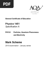 Unit 1 - Particles Quantum Phenomena and Electricity Mark Scheme 2010 01