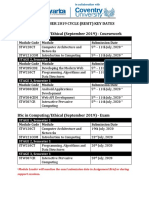 September 2019 Cycle (Resit) Key Dates BSC in Computing/Ethical (September 2019) - Coursework