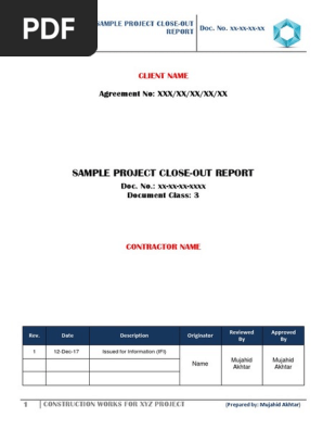 Sample Project Close-out Report