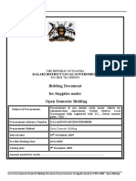 Bidding Document For Supplies Under Open Domestic Bidding