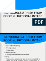 Individuals at Risk From Poor Nutritional Intake