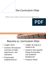 Writing The Curriculum Vitae: What You Really Need To Know Right Now
