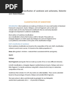 Classification of Sandstone and Carbonates, Dolomite and Dolomitization)