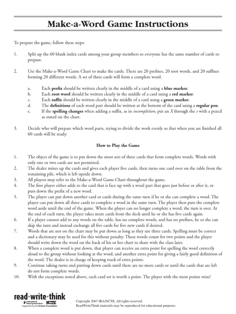 Game Instructions PDF | PDF | Semiotics | Linguistics