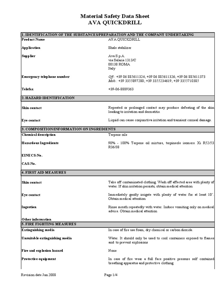 AVA Quickdrill Safety Guidelines | PDF | Personal Protective Equipment ...