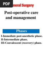 General Surgery: Post-Operative Care and Management