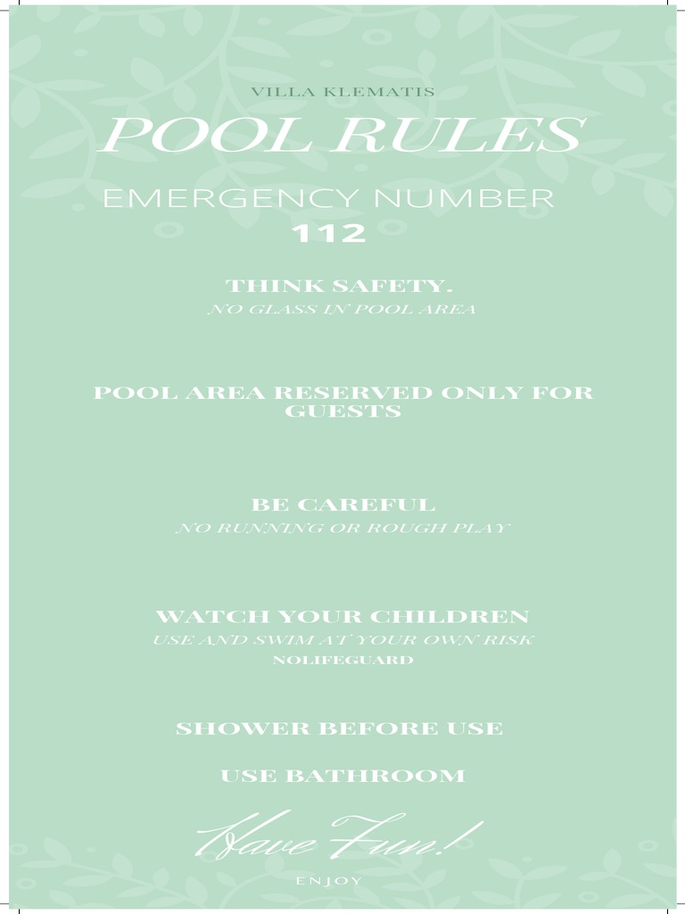 Pool Rules PDF