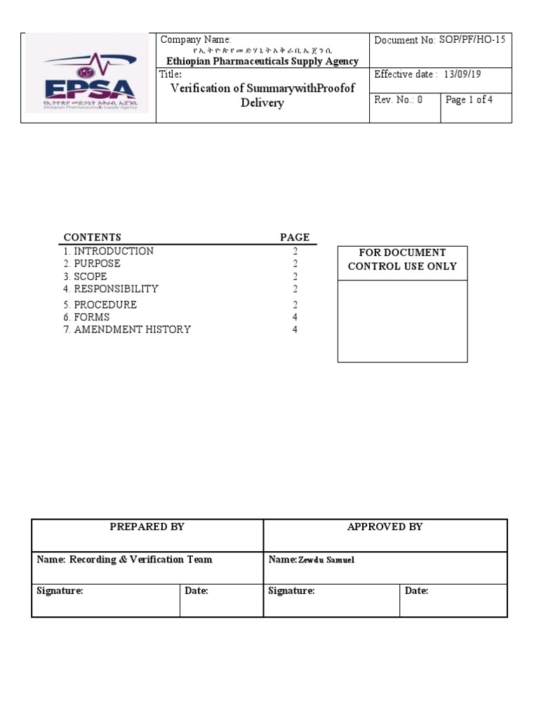 POD Verification SOP | PDF | Business | Government