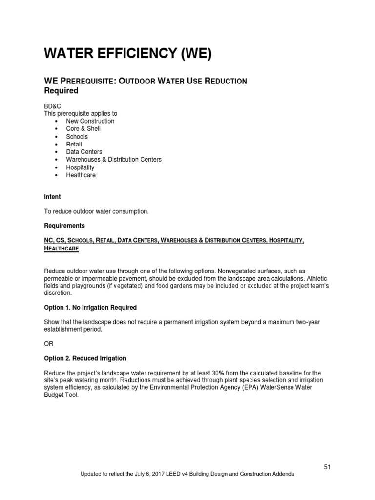LEED V4 BDC Reference Guide WE p1 Outdoor Water Use Reduction