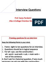 Framing Interview Questions