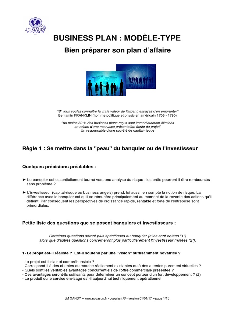Exemple De Business Plan Reprise D entreprise Pdf Model de Business Plan | PDF | Plan d'affaires | Taxe sur la valeur ajoutée