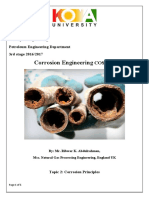 Corrosion Engineering: Koya University Faculty of Engineering Petroleum Engineering Department 3rd Stage 2016/2017