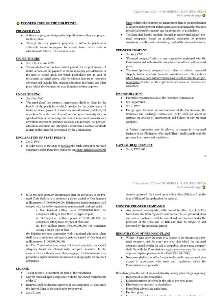 Overview of the Pre-Need Code in the Philippines | PDF | U.S ...