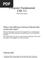 Computer Fundamental CSE 111: Programming Languages