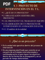 Tema 3. El Proyecto de Intervención en Animación Infantil