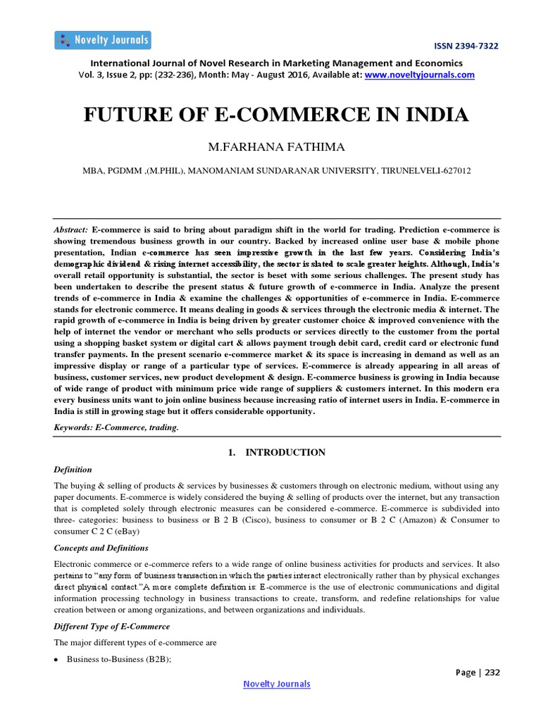 Future Trends in Indian E-Commerce | PDF | E Commerce | Retail
