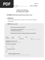 Survey: Writing Process Worksheet (Accompanies Unit 2, Page 24)