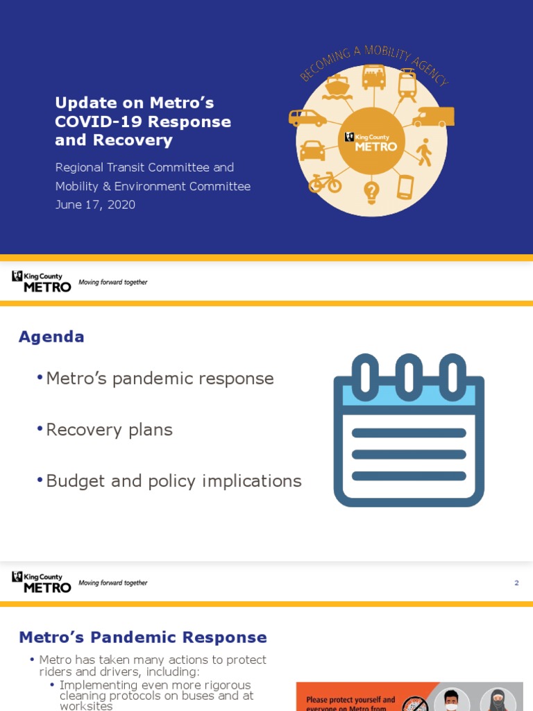 Metro Covid 19 Response Recovery Update Pdf Washington Metro