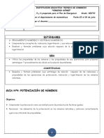 Guia 6 Grado Refuerzo Potencias, Raices y Logaritmos