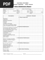 Electric Motor Maintenance Checklist | PDF