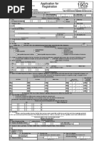 BIR FORM NO 1902 Application For Registration