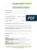 Formato de Auto Evaluación para Verificación de Protocolos de Bioseguridad en Las Empresas
