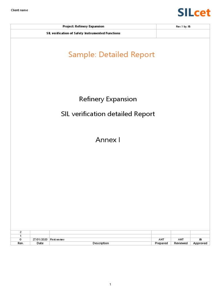 SIL Verification Report for Refinery Expansion | PDF | Systems Theory ...