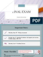 Final Exam: Checklist & Review Quiz