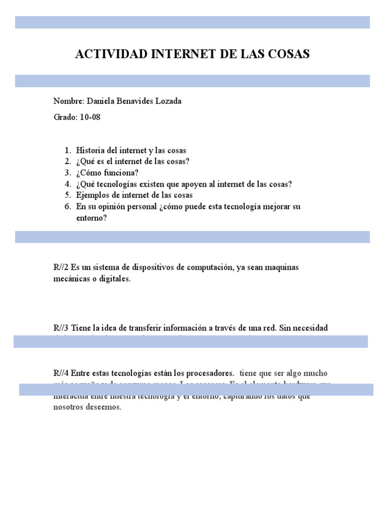 Actividades sobre Internet de las Cosas | PDF | Informática