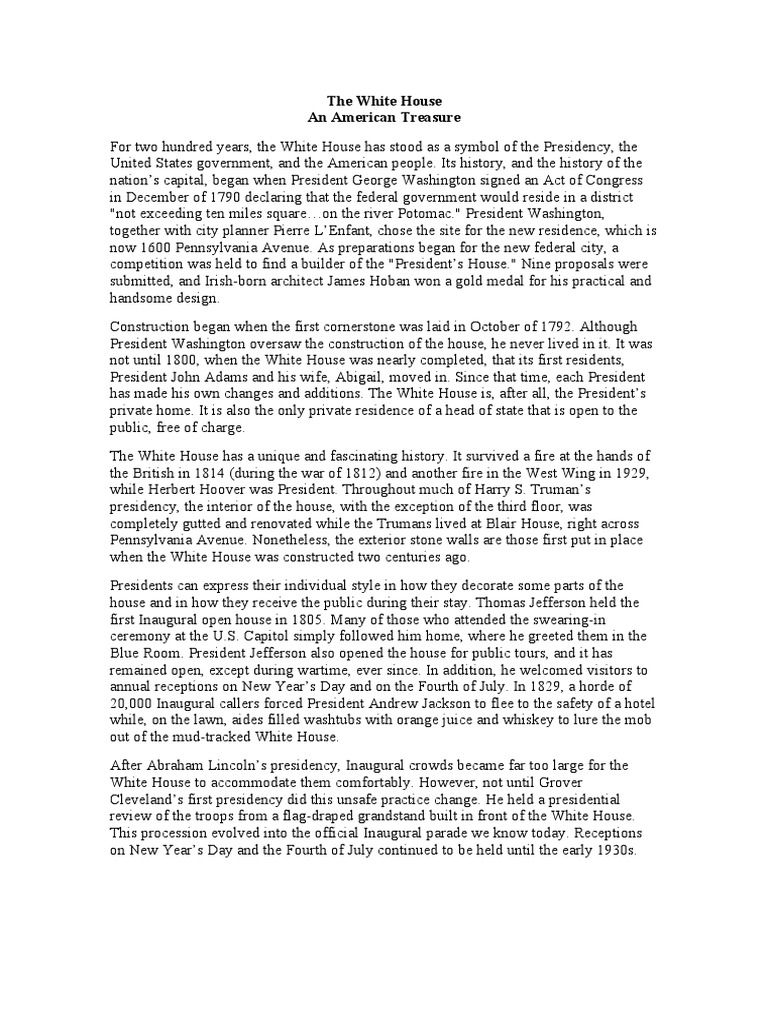 The White House | PDF | White House | American Government