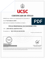 Certificado titulo ingeniero civil José Miguel Martínez