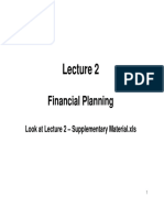Financial Planning: Look at Lecture 2 - Supplementary Material