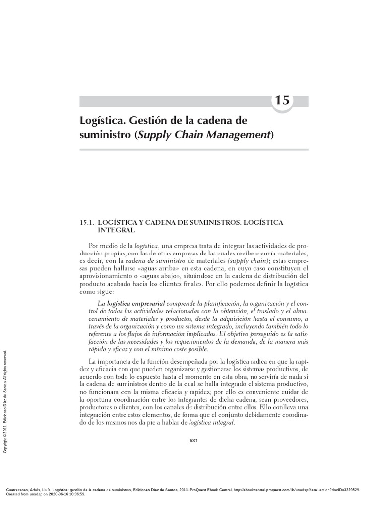 Logística Gestión de La Cadena de Suministros - (LOGÍSTICA) | PDF ...