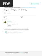 Os poemas dispersos de José Régio