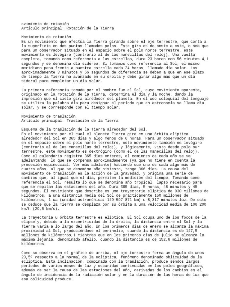 La Tierra Gira PDF Tierra Astronomía