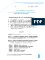 Décret N° 2010 - 1735 - PM Du 01 Juin 2010 Fixant La Nomenclature Budgétaire Des CTD