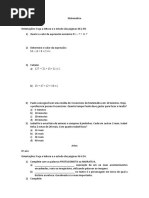 Questões simulado 3 artes e matemática