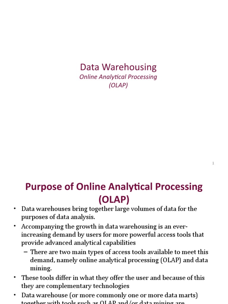 OLAP in Data Warehousing Explained | PDF | Data Warehouse | Digital ...