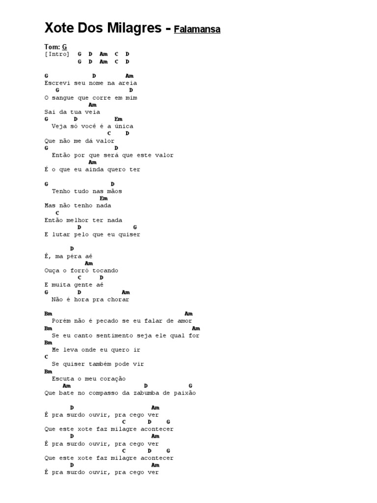 Xote Dos Milagres Cifra PDF Entretenimento (geral)