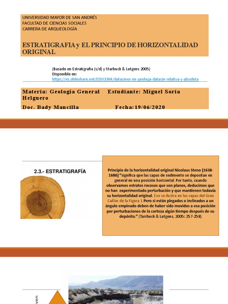 ESTRATIGRAFIA y EL PRINCIPIO DE HORIZONTALIDAD ORIGINAL PDF Estrato