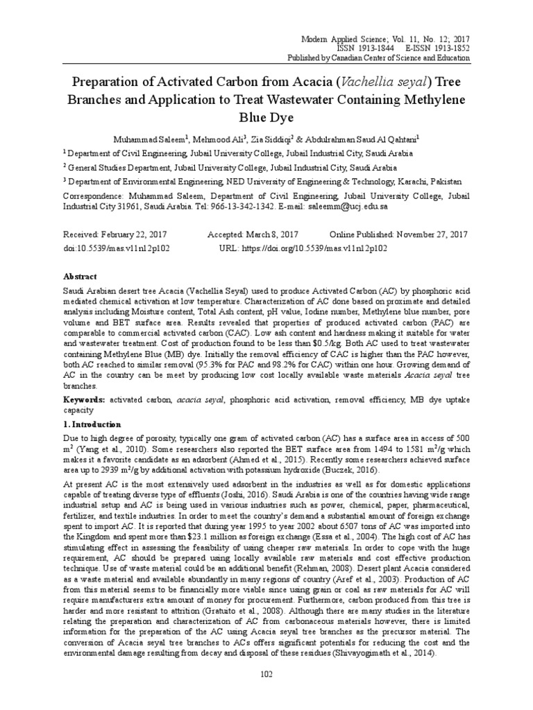 Preparation of Activated Carbon From Acacia Vachel | PDF | Adsorption ...