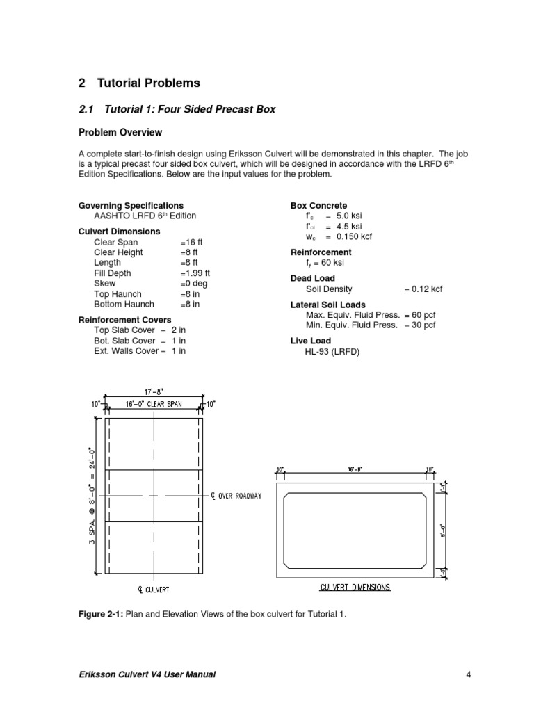 Eriksson Culvert V4 User Manual | PDF | Dialog Box | Button (Computing)
