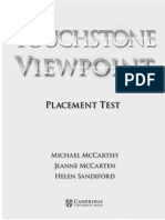 Placement Test: Michael Mccarthy Jeanne Mccarten Helen Sandiford