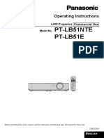 Pt-Lb51Nte PT-LB51E: Operating Instructions