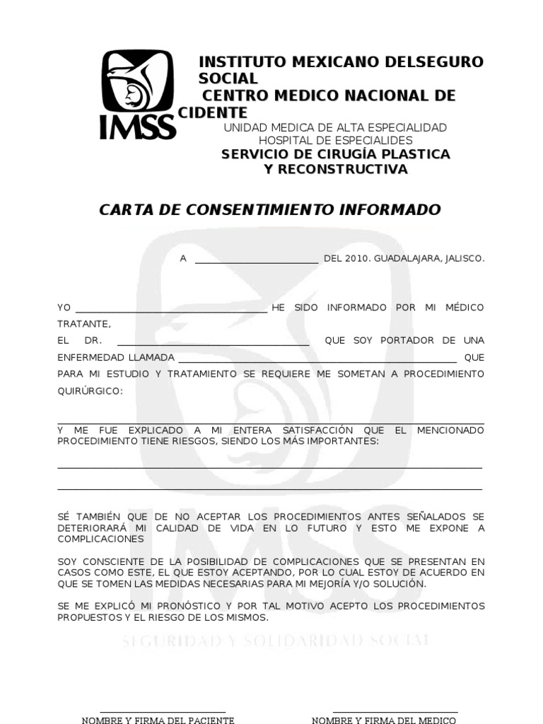 CARTA CONSENTIMIENTO INFORMADO